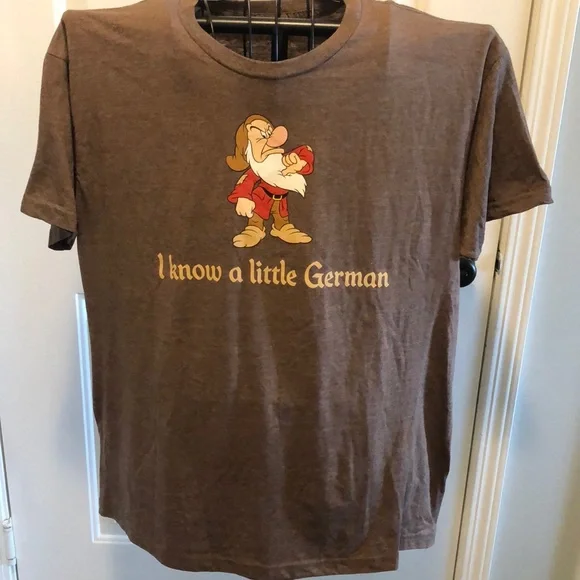 Disney Grumpy Tee Shirt XL men or women. “ I know a little German” - Picture 1 of 5